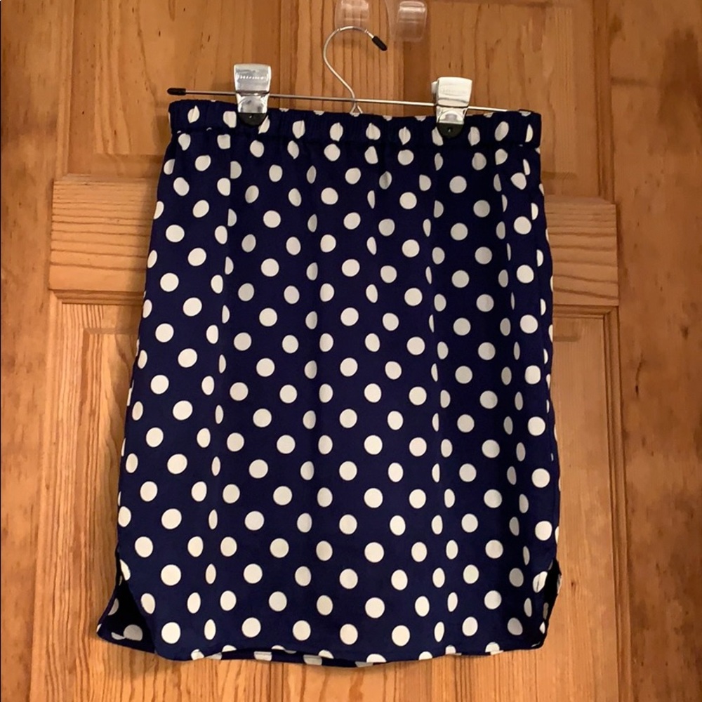 Ann Taylor Polka-dot mini skirt - cinched waist